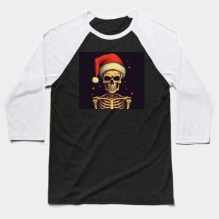 skeleton Santa Baseball T-Shirt